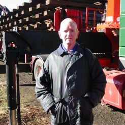 Bill Blake with newly delivered track panels at Whitrope.
